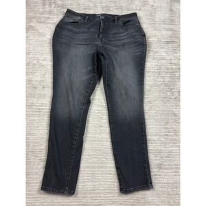 Time and Tru Jeans Women 14 Black High Rise Curvy Faded Straight Leg Denim